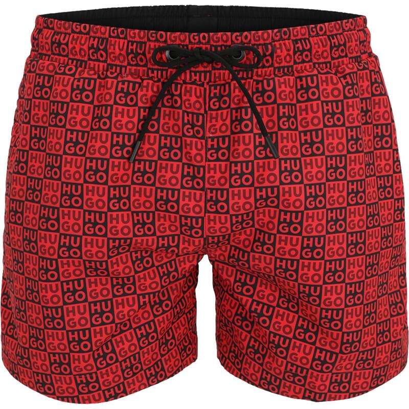HUGO Plavecké šortky Aaron červená / čierna 66308752
