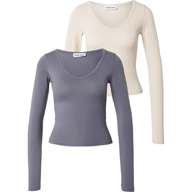 studioselect Tričko Bianca béžová / tmavosivá 66308778
