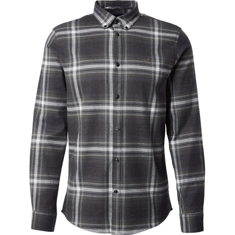 Lindbergh Košeľa antracitová / kaki / biela 66308795