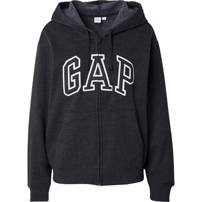 GAP Tepláková bunda HERITAGE antracitová / biela 66308866