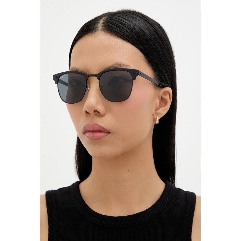 Ray-Ban - Okuliare Shiny Black Top Matte CLUBMASTER METAL 51221281