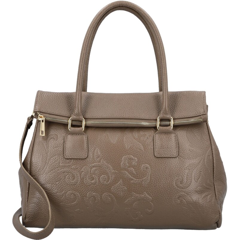 Dámska kožená kabelka do ruky taupe - Delami Vera Pelle Arjana taupe 66363500