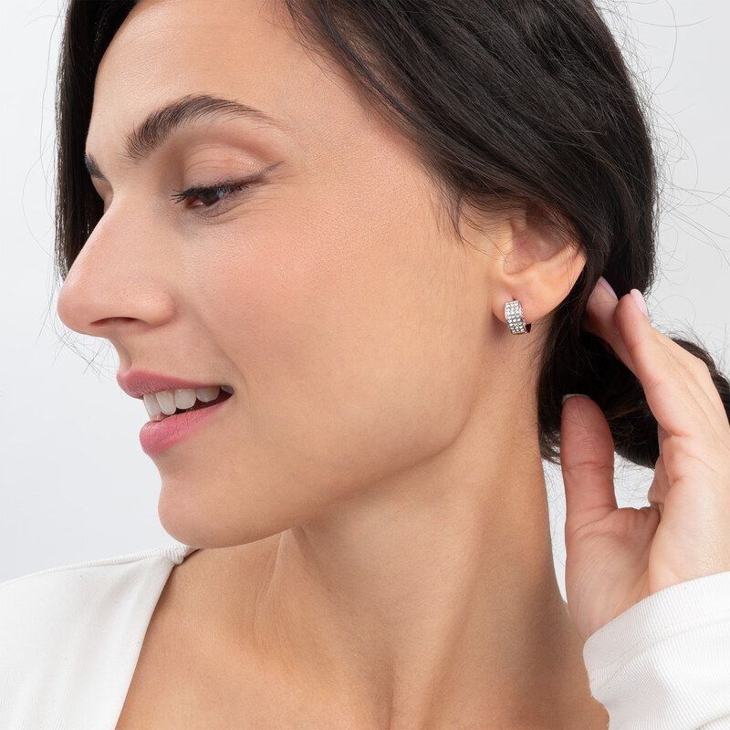 Guess Nadčasové pozlátené kruhy so zirkónmi Stylish Guess 66592321