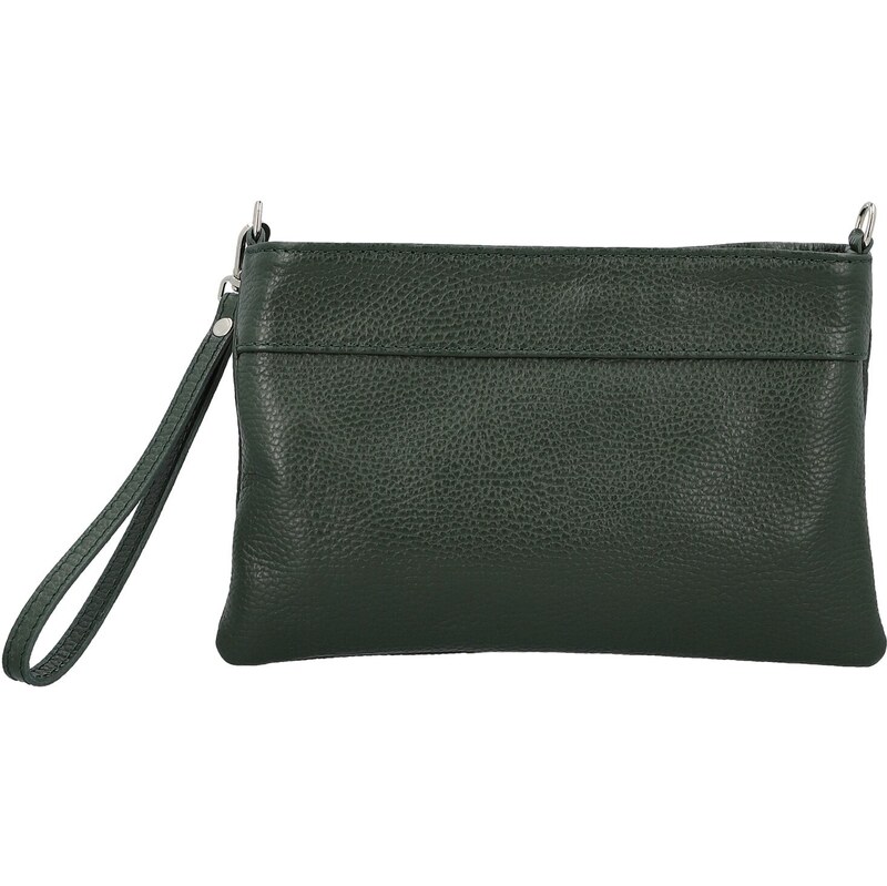 Dámska kožená crossbody kabelka tmavo zelená - Delami Vera Pelle 66340186