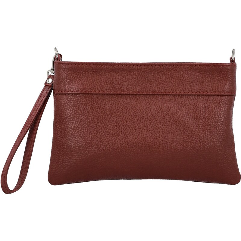 Dámska kožená crossbody kabelka vínová - Delami Vera Pelle Denica 66340183