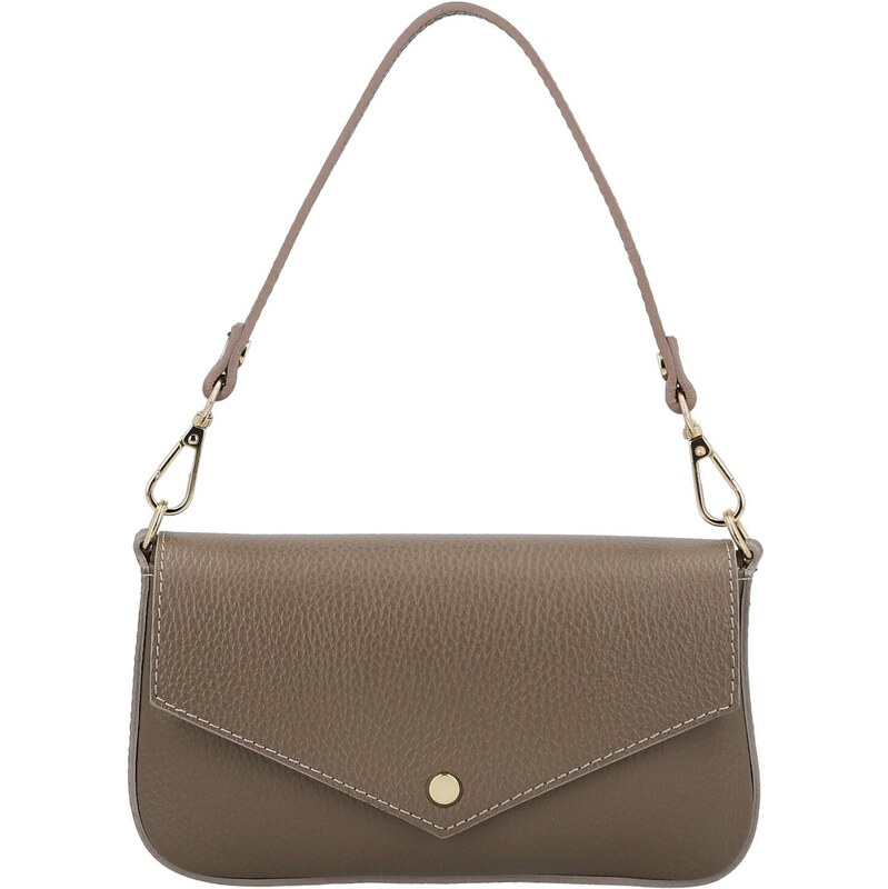 Dámska kožená kabelka na rameno taupe - Delami Vera Pelle Aksely taupe 66363506