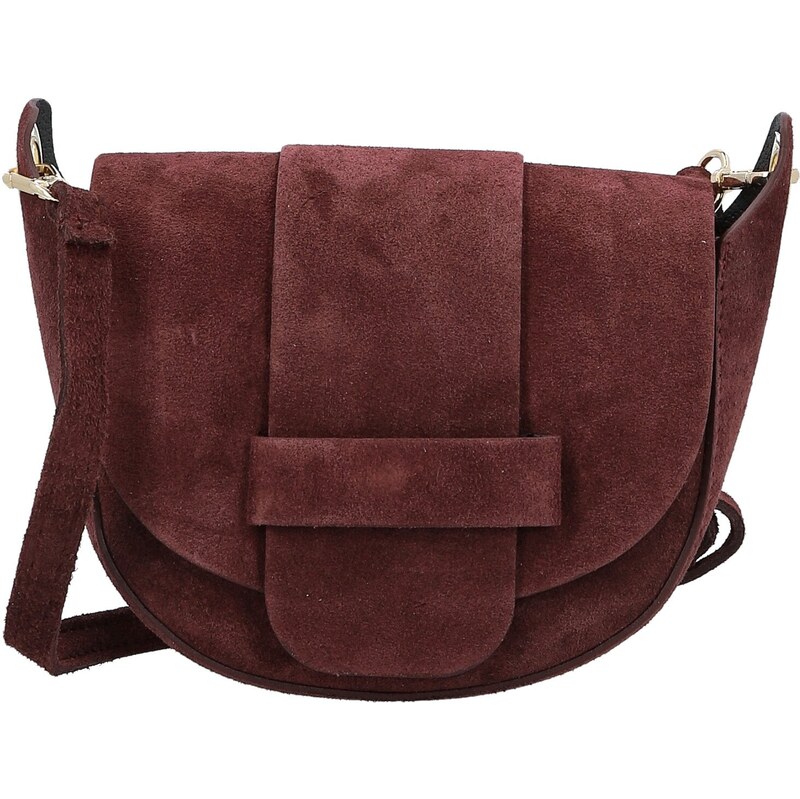 Dámska kožená crossbody kabelka vínová - Delami Vera Pelle Ylla vínová 66403299