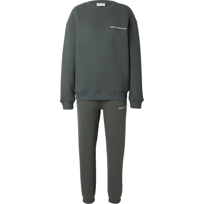 Trendyol Joggingová súprava tmavozelená / biela 65980780