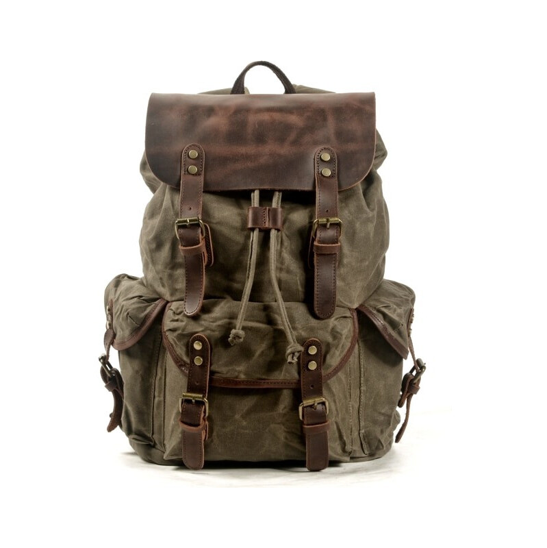 Kaukko Outdoor canvas batoh Camelo Zelený 65225410