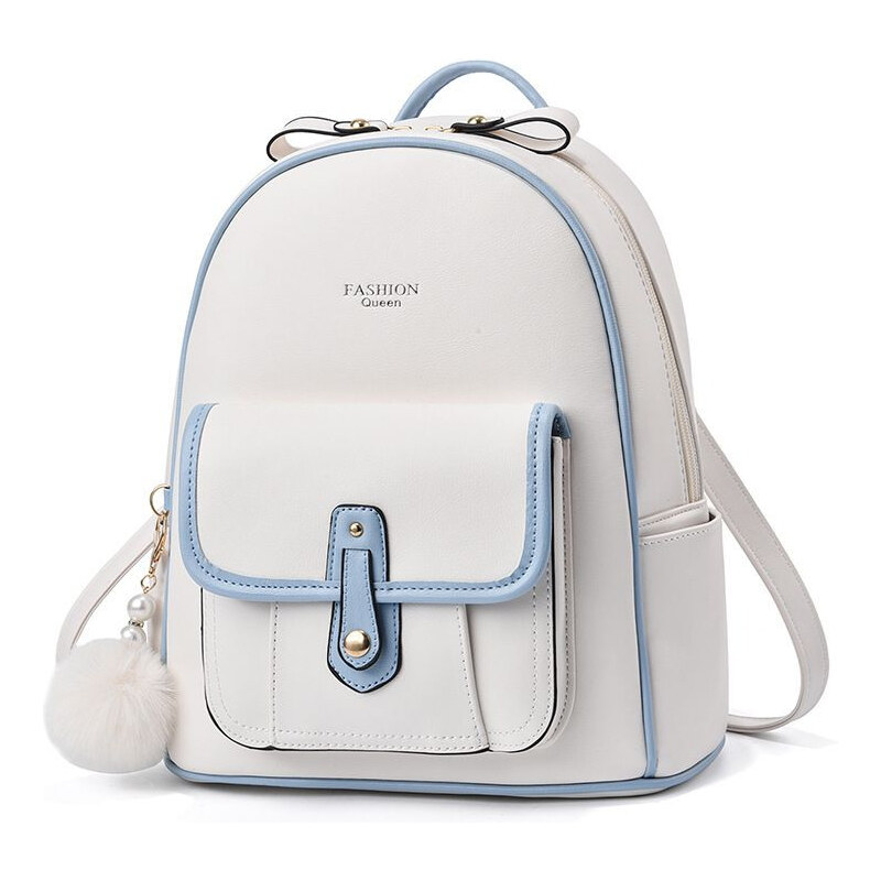 Lifestyle Dámsky stredný pevný batôžtek Qeen Biely 11L 65229019