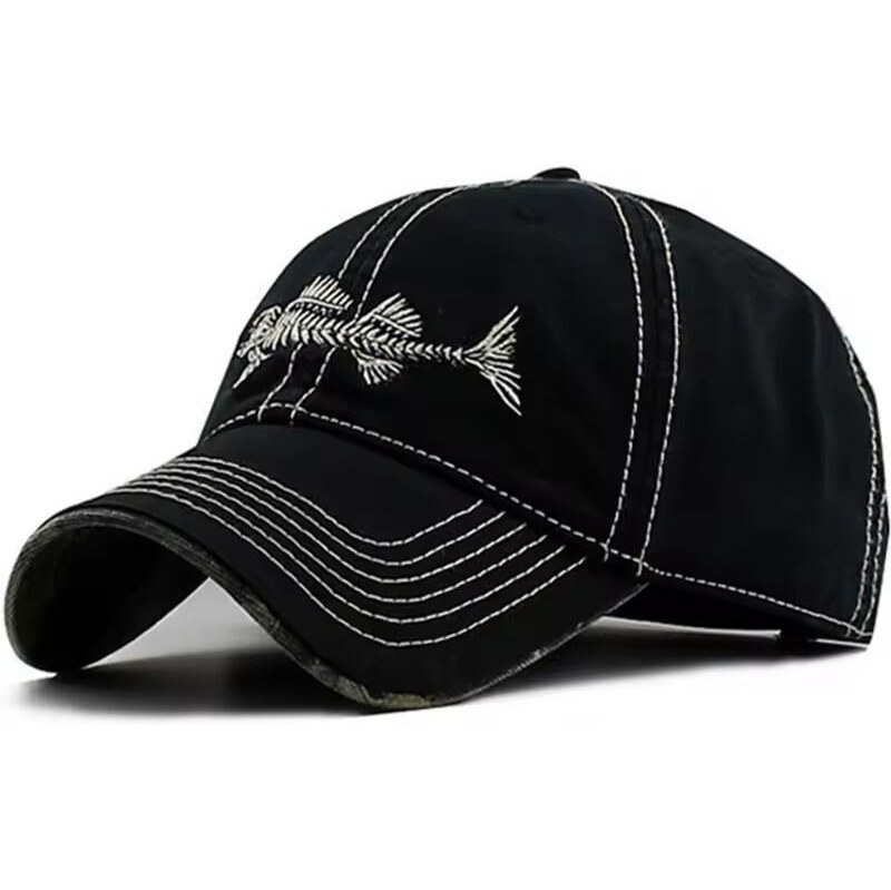 EDIKO Bavlnená Šiltovka so šiltom Fish Čierna 65230065