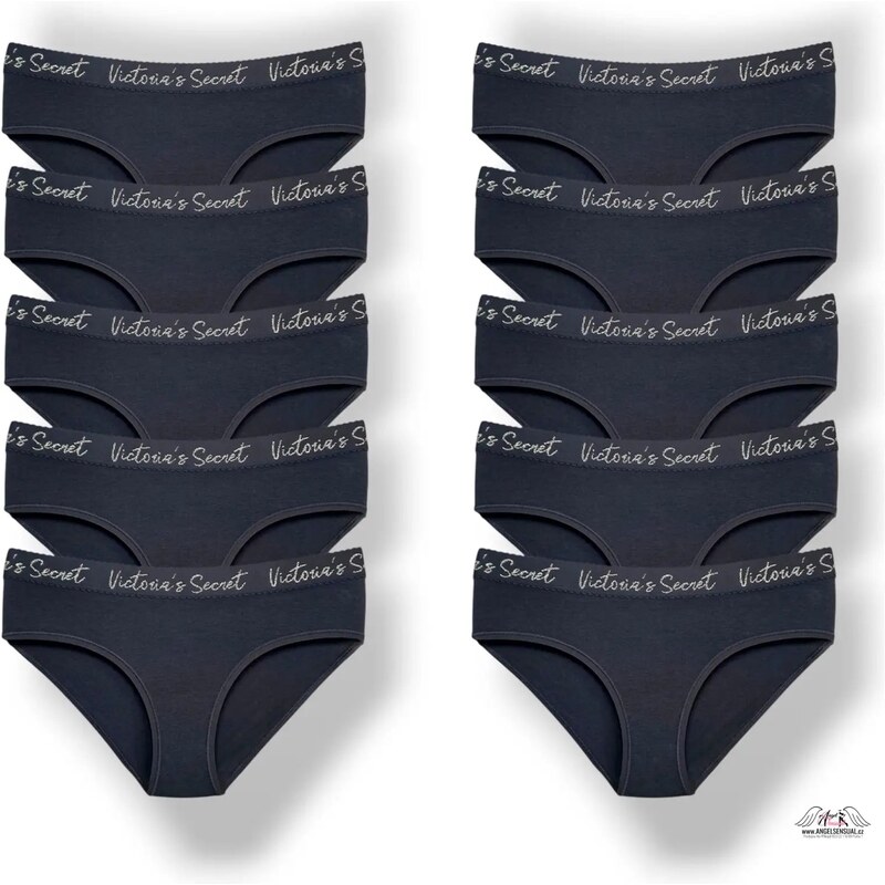 Victoria’s Secret 10-Pack /S/ Logo Bavlněné Hiphugger Kalhotky 66320981