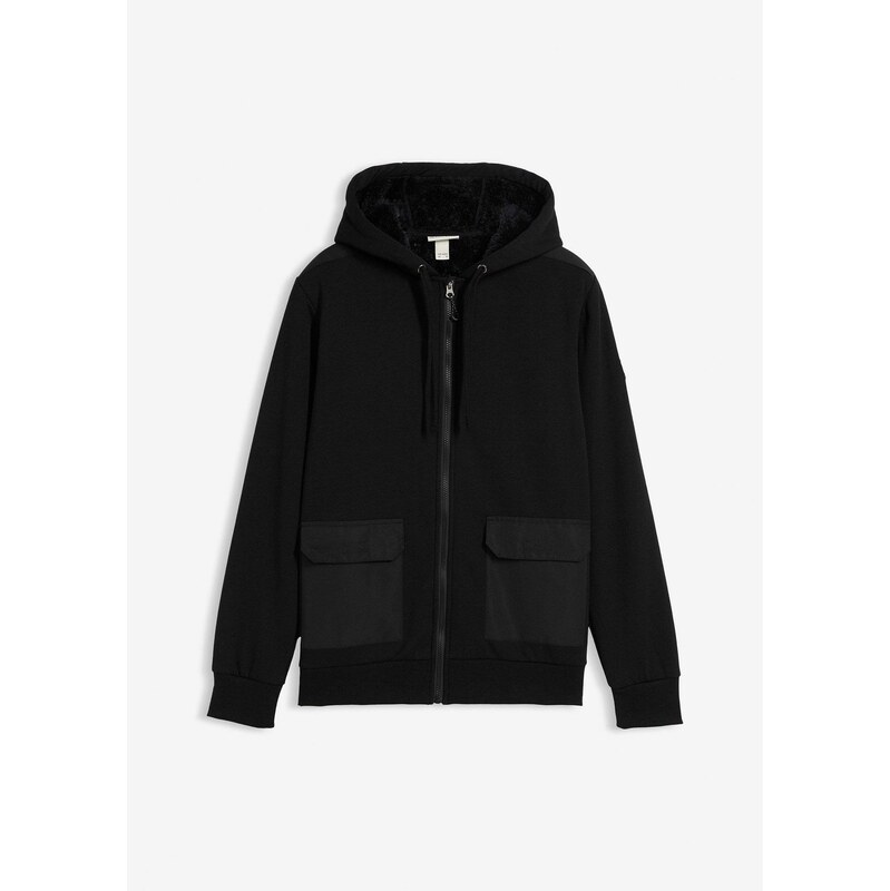 bonprix Mikinová bunda s kapucňou, farba čierna 66321085