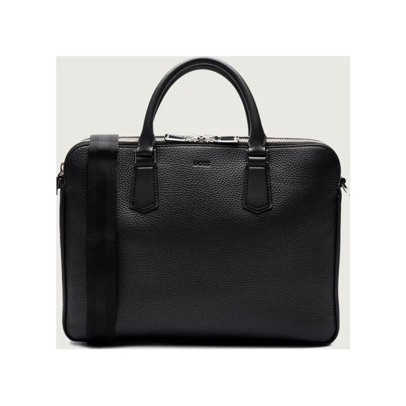 BOSS BLACK Kožená taška na notebook 17 New Crosstown_Doc Z. 61868565