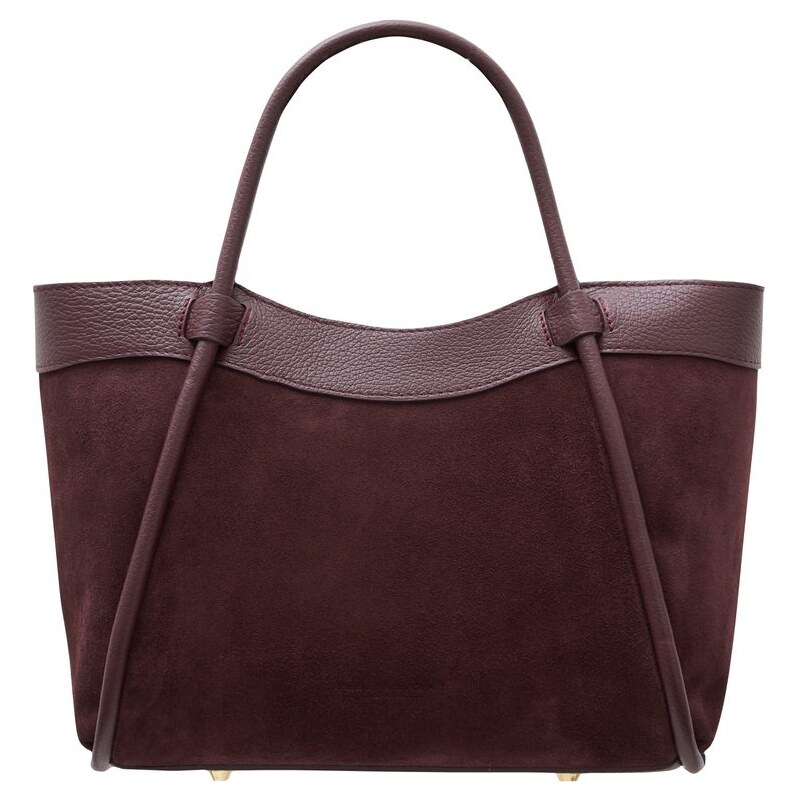 Glamorous by GLAM Kožená kabelka do ruky vínová broušená kůže 66321790