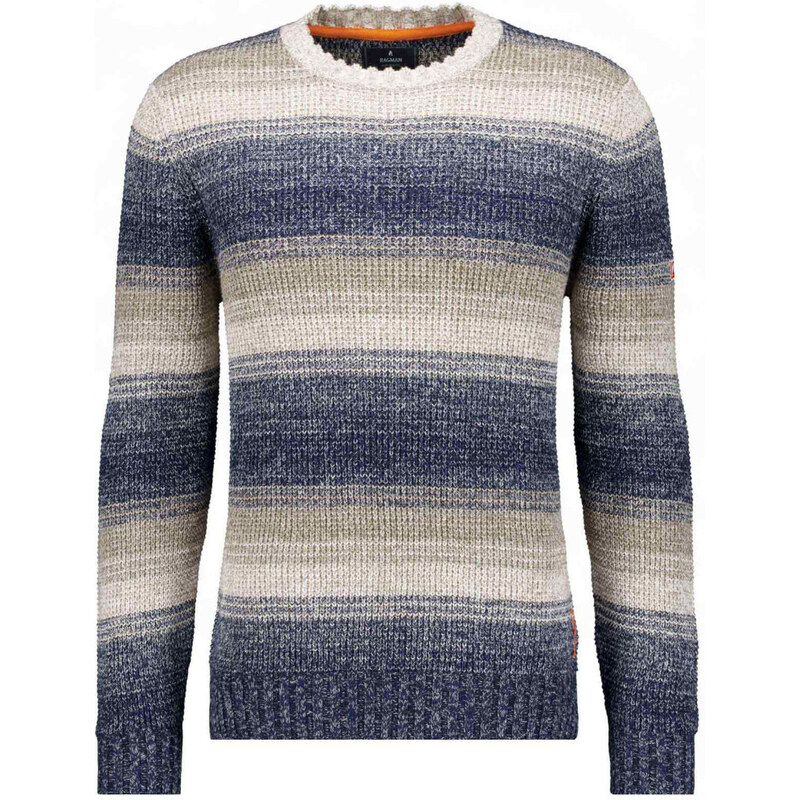 Pánsky bavlnený sivo-modrý pulóver RAGMAN 66321793