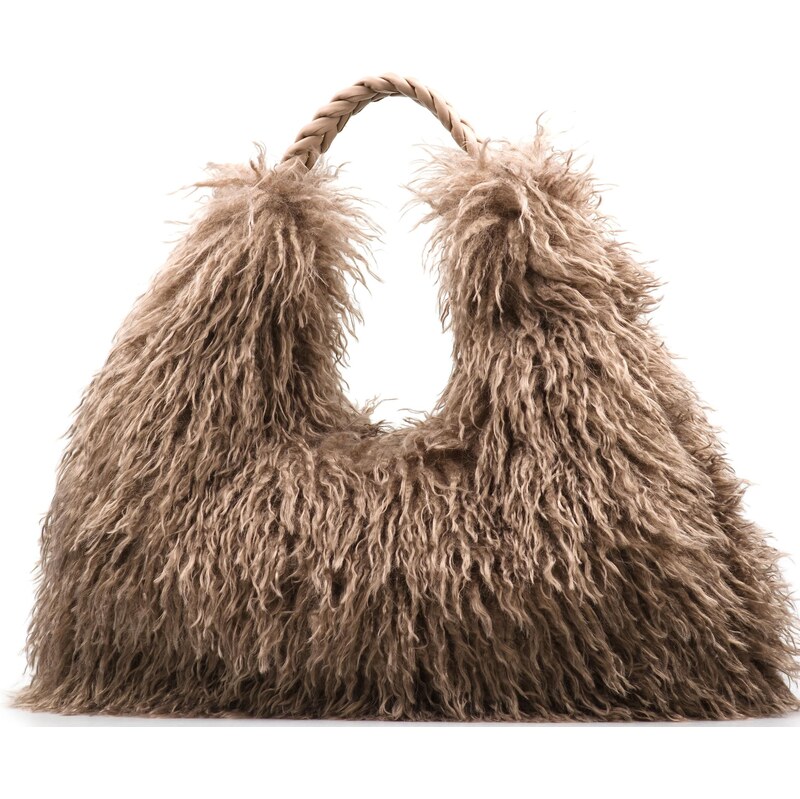 Kabelka Alex Max s kožušinou taupe 66322503