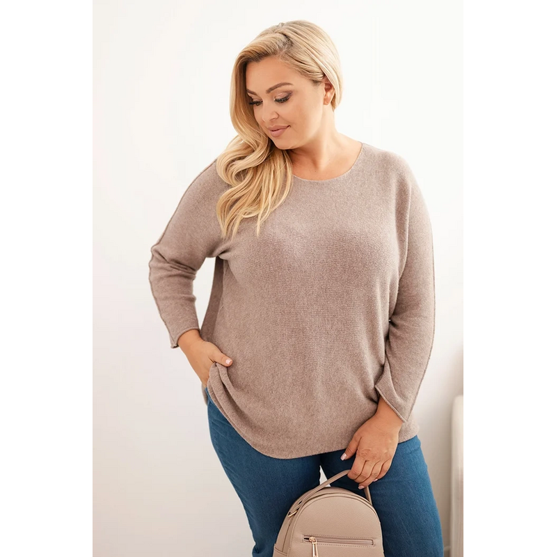 Kesi Dámsky sveter plus size s lodičkovým výstrihom 66563688