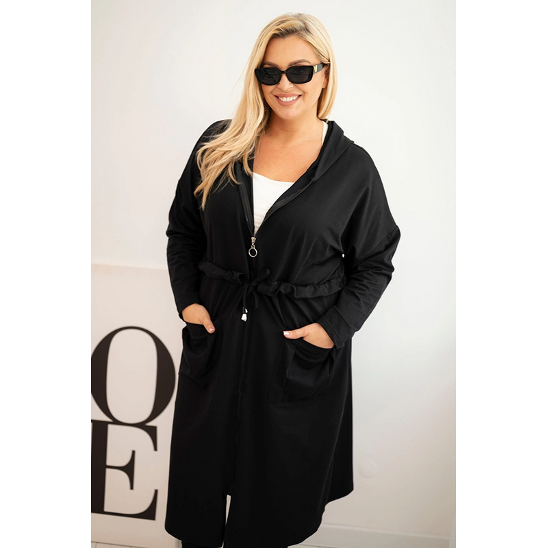 Kesi Dámska bavlnená mikina 6970 Plus Size s kapucňou a vreckami 66362383