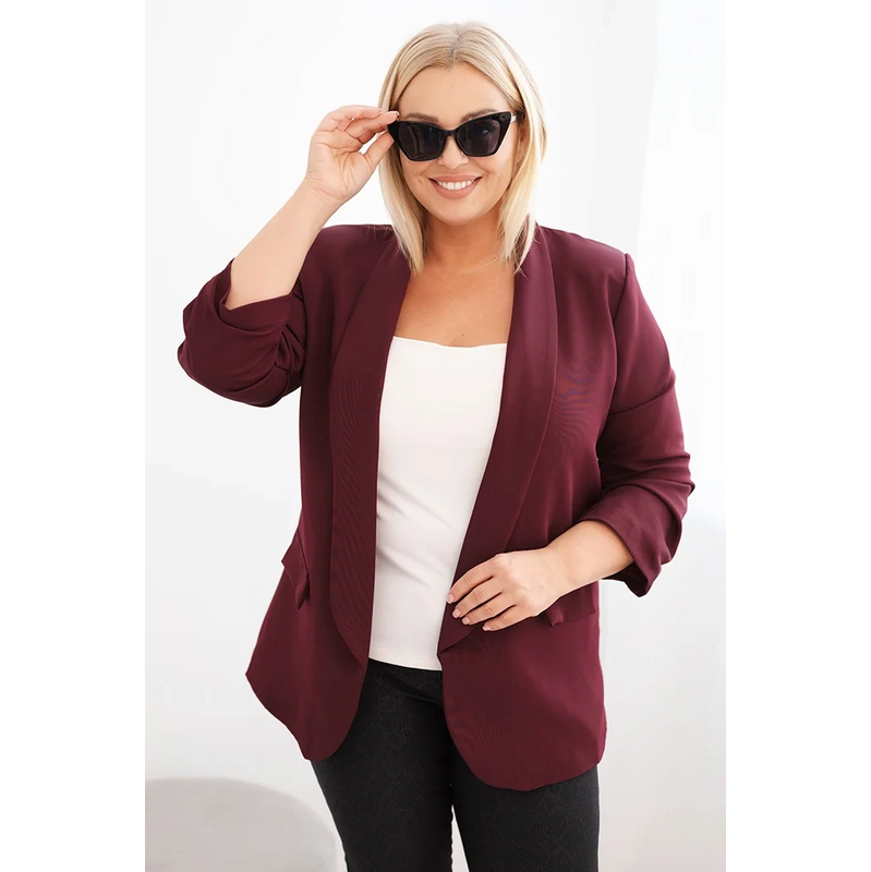 Kesi Dámske sako Plus Size bez zapínania - výpredaj 67027627