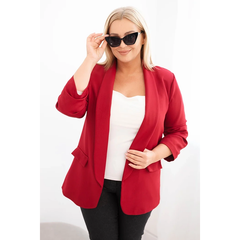 Kesi Dámske sako Plus Size bez zapínania 68161341