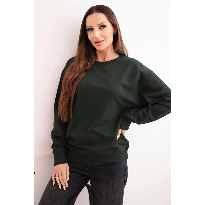 Kesi Dámska mikina z pružného bavlneného materiálu basic s okrúhlym 67384863