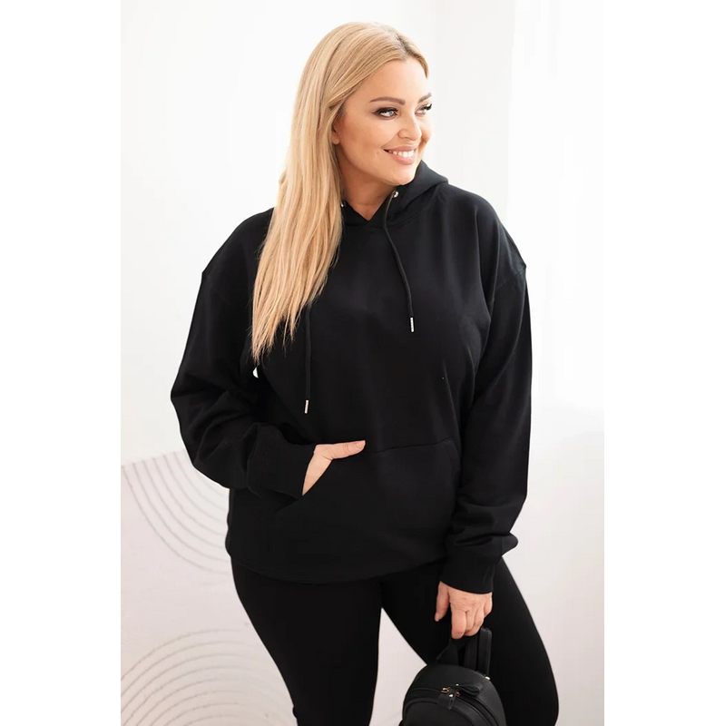 Kesi Dámska mikina s kapucňou a klokaním vreckom Plus Size z bavlny 66362651