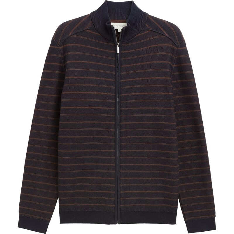 TOM TAILOR Kardigán námornícka modrá / hnedá 66330353