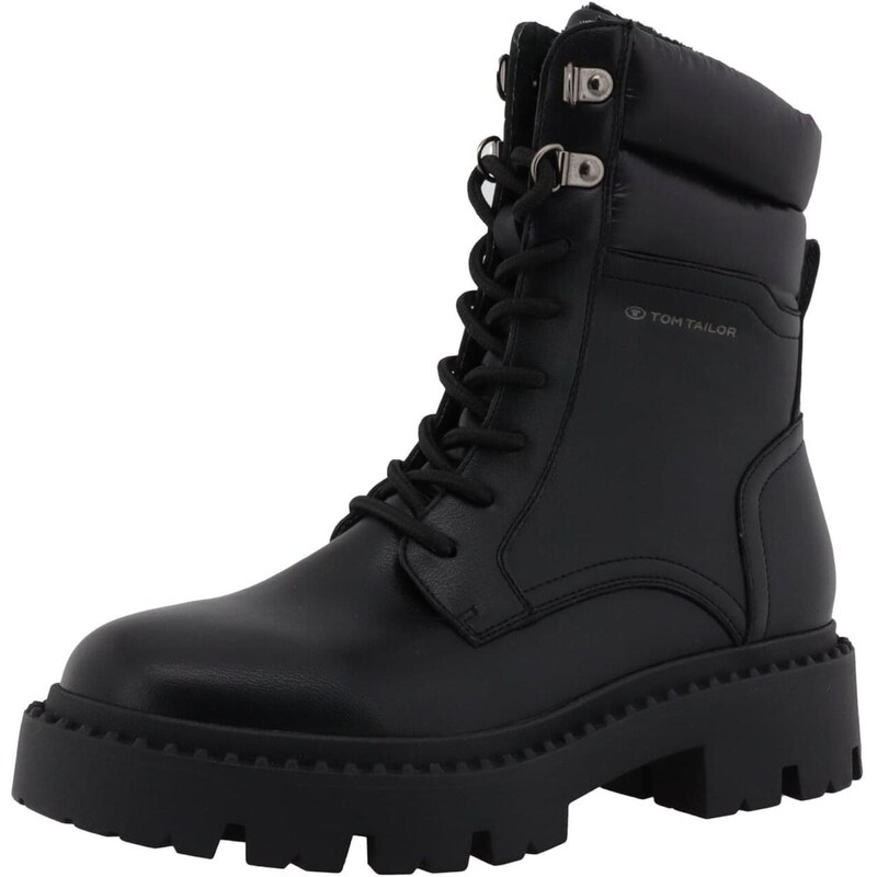 TOM TAILOR Šnurovacie členkové čižmy čierna 66330360