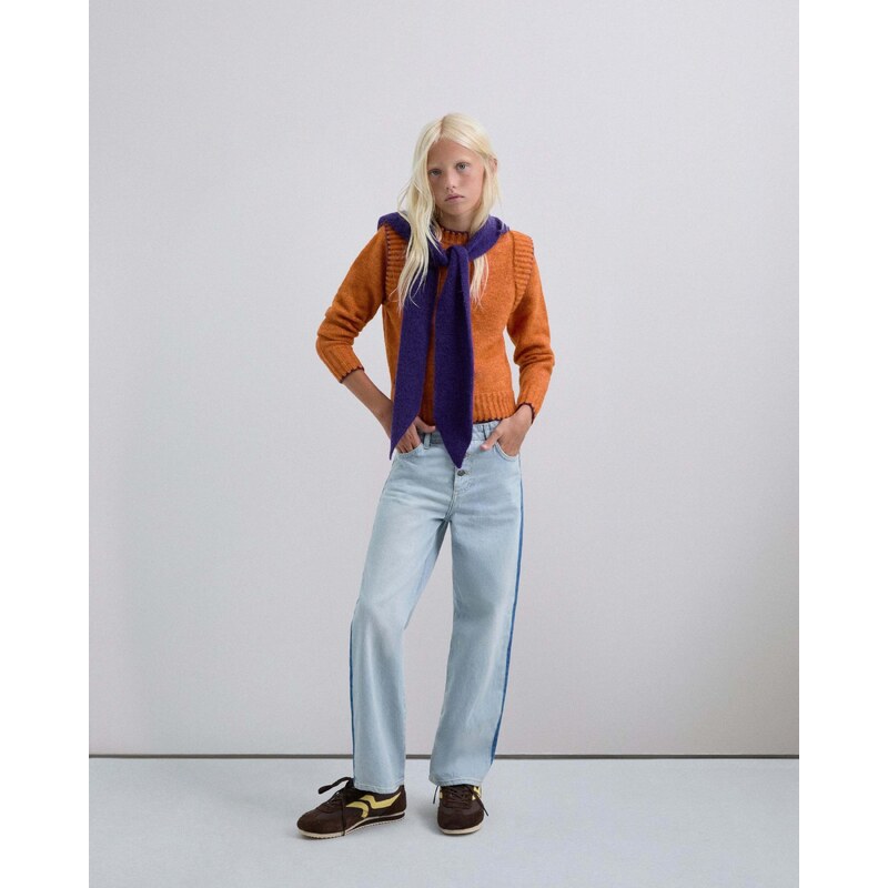 Scalpers Sveter fialová / oranžová melírovaná 66330451