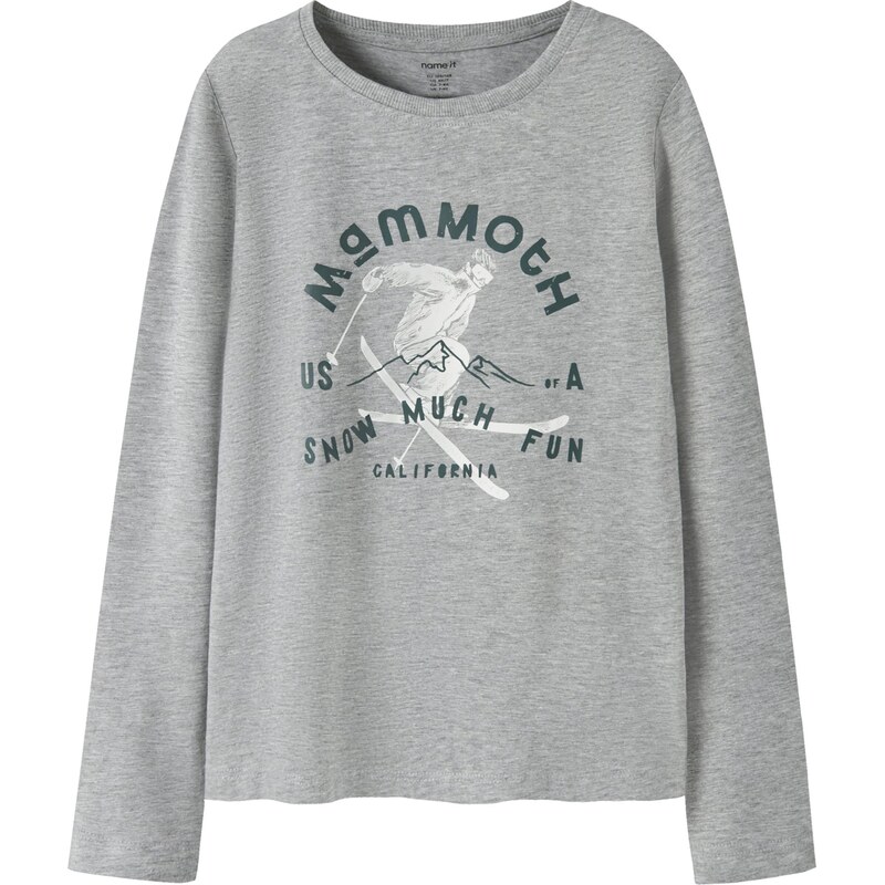 NAME IT Tričko NKMVUX sivá melírovaná / biela 66330479