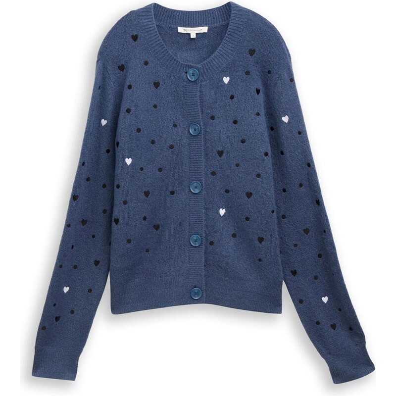 TOM TAILOR DENIM Kardigán zafírová / čierna / biela 66330528