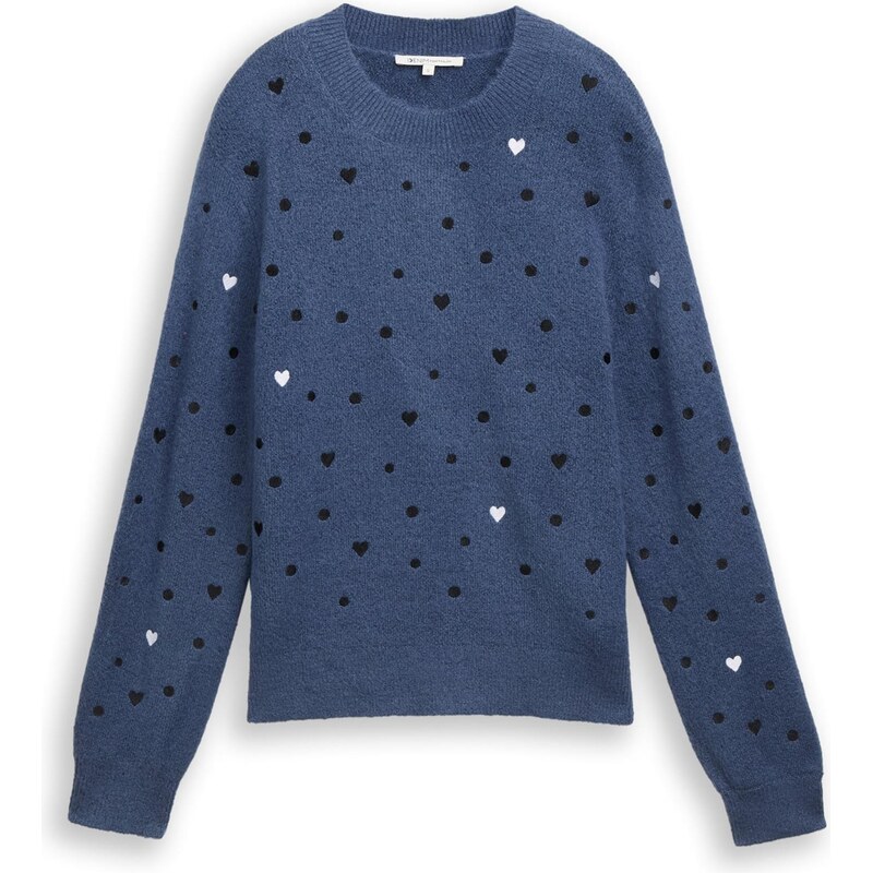 TOM TAILOR DENIM Sveter zafírová / čierna / biela 66330531