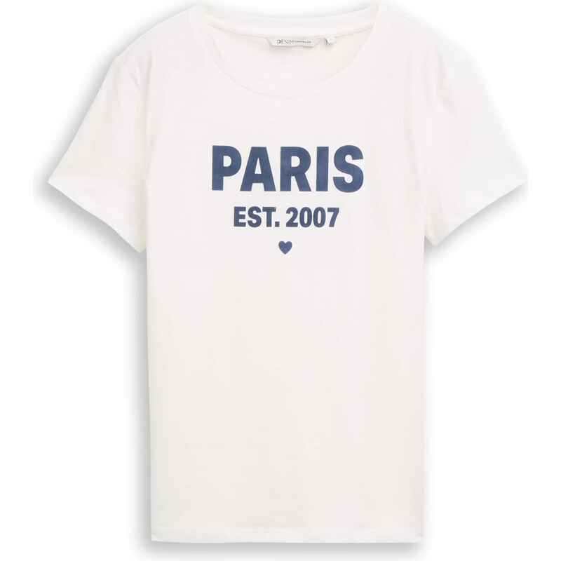 TOM TAILOR DENIM Tričko dymovo modrá / šedobiela 66330534