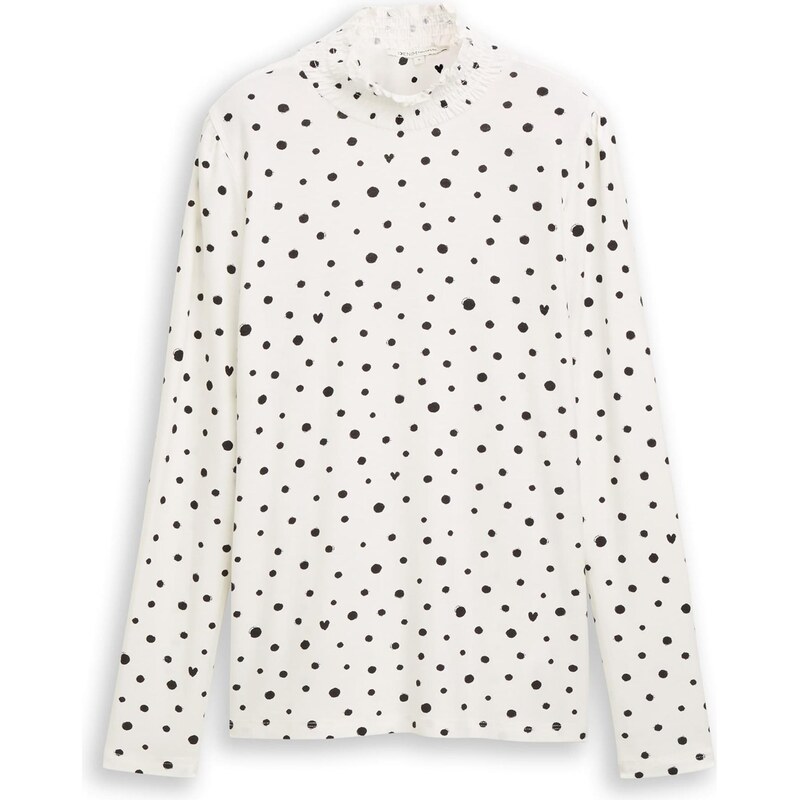 TOM TAILOR DENIM Tričko čierna / biela 66330545