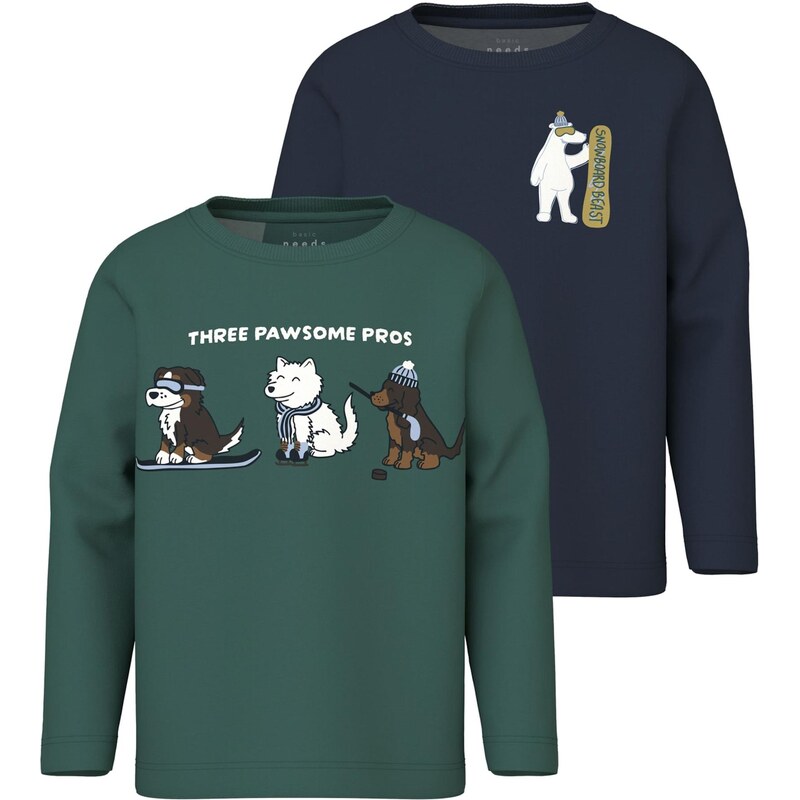 NAME IT Tričko NMMVUX tmavomodrá / tmavohnedá / tmavozelená / biela 66330700