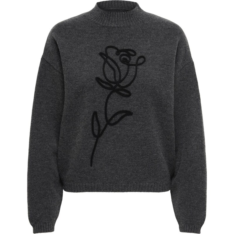 ONLY Sveter ONLROSE tmavosivá / čierna 66330784