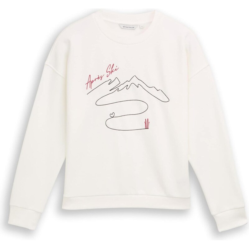 TOM TAILOR Mikina purpurová / čierna / biela 66330795