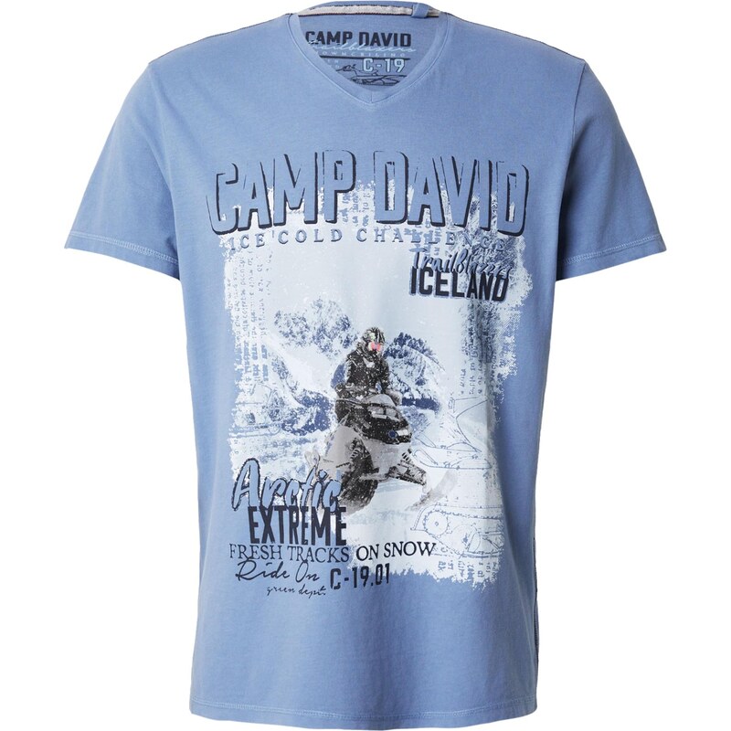 CAMP DAVID Tričko svetlomodrá / čierna / biela 66330922