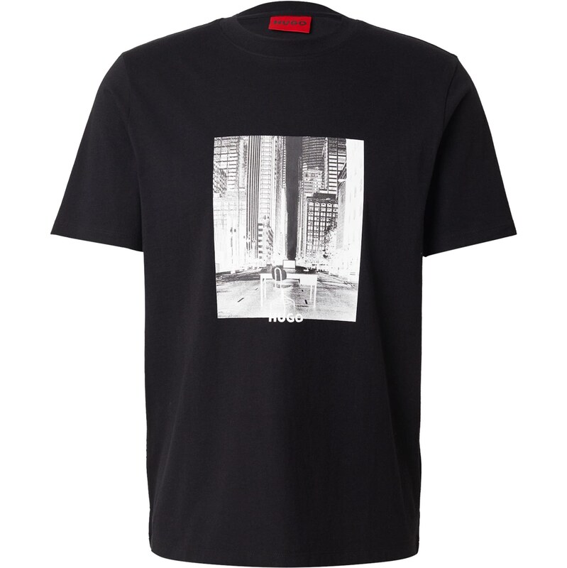 HUGO Tričko Deyss sivá / svetlosivá / čierna 66330986