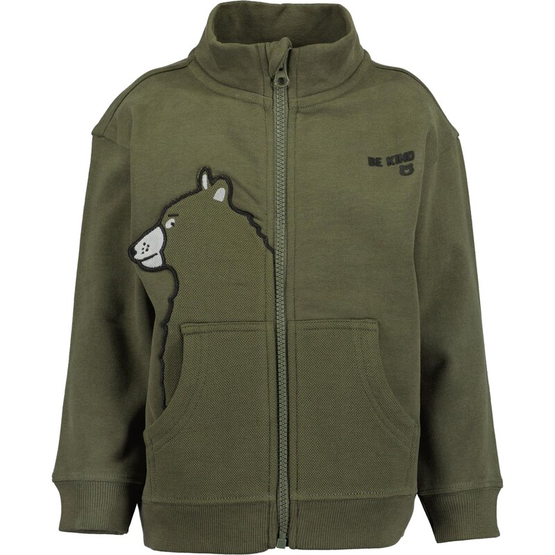 BLUE SEVEN Tepláková bunda trstinová / čierna / biela 66331091