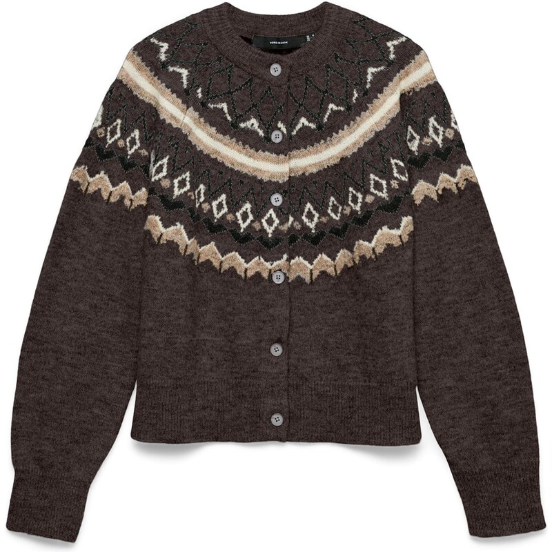VERO MODA Kardigán VMTammy béžová / čokoládová / biela 66331114