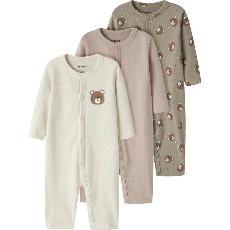 NAME IT Body hnedá / kaki / ružová / biela 66331176