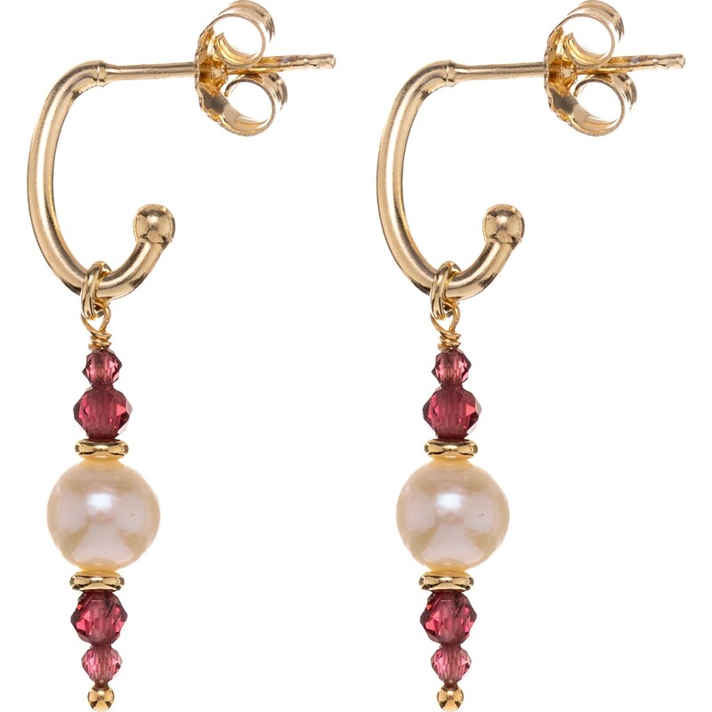 Alisia Visiace pozlátené náušnice s granátmi a pravými perlami AL5184 66587913