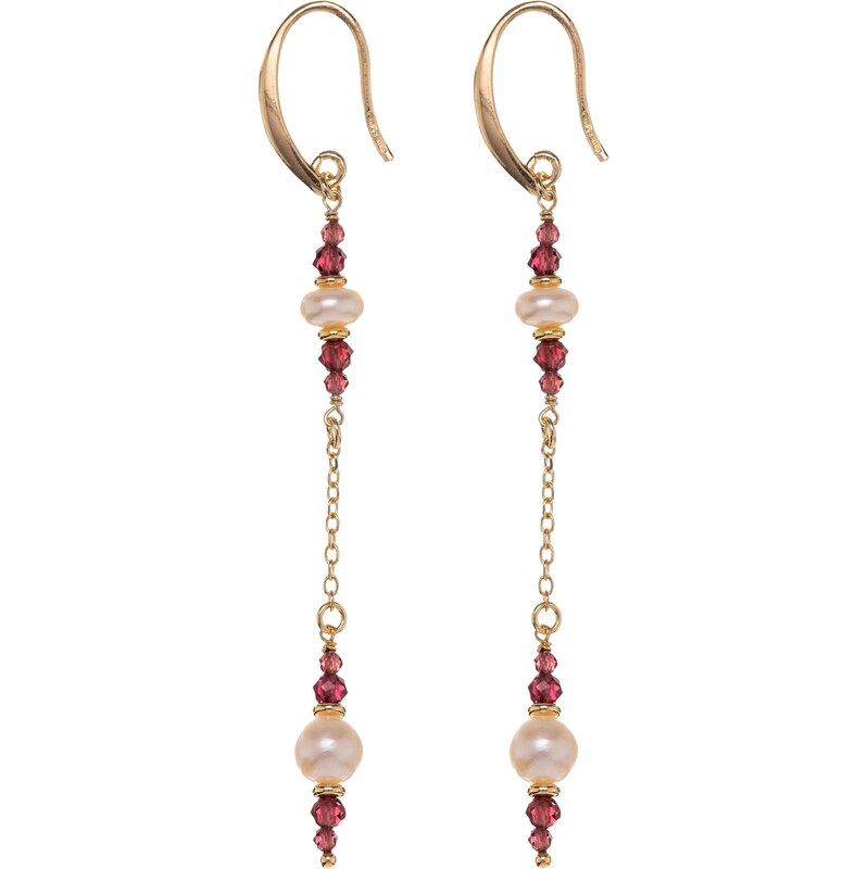 Alisia Dlhé pozlátené náušnice s granátmi a pravými perlami AL5183.01 66591335