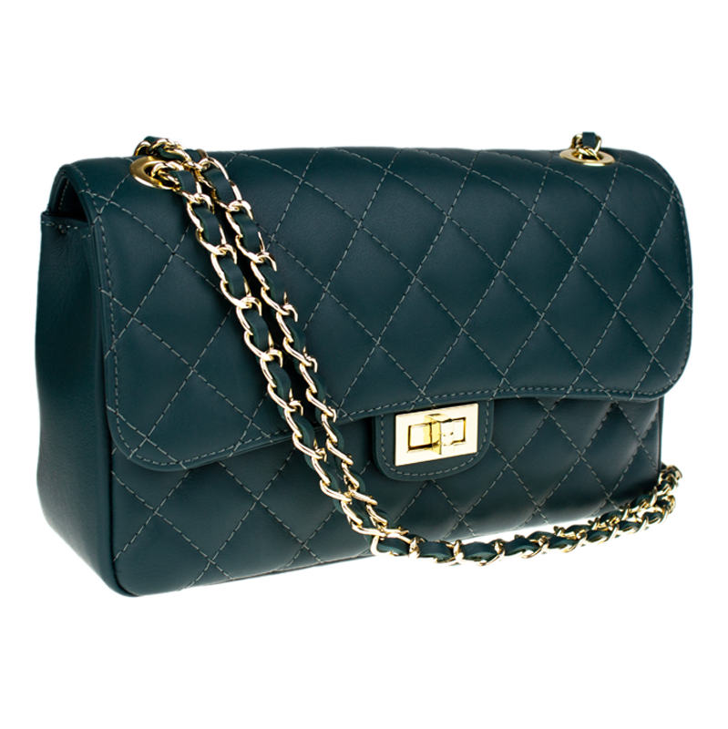 Modrá kožená talianska crossbody kabelka Eliana Petroleo NovaKabelka 66335414