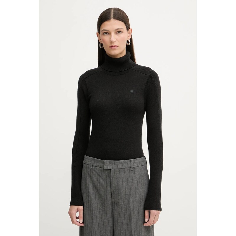 Vlnený sveter G-Star Core turtle slim knit 66336560