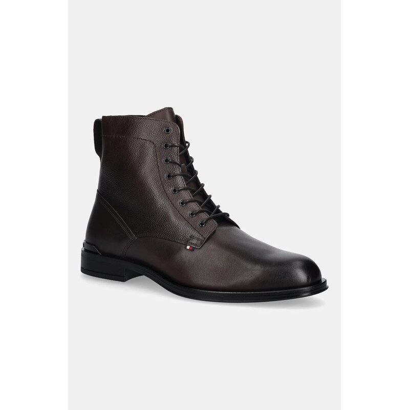 Kožené topánky Tommy Hilfiger CORPORATE HILFIGER LTH ZIP BOOT 66337080