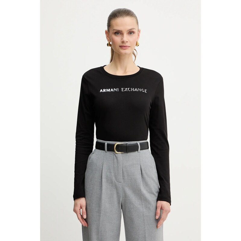 Bavlnené tričko s dlhým rukávom Armani Exchange 66515308