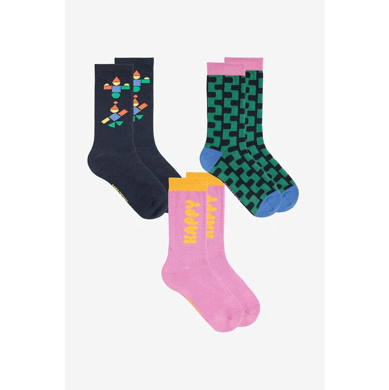Detské ponožky Bobo Choses Happy 3-pak 66337201